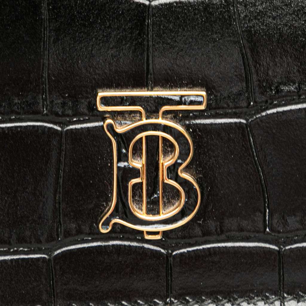 Burberry Small Crocodile Embossed Leather TB Shoulder Bag - Detail 2