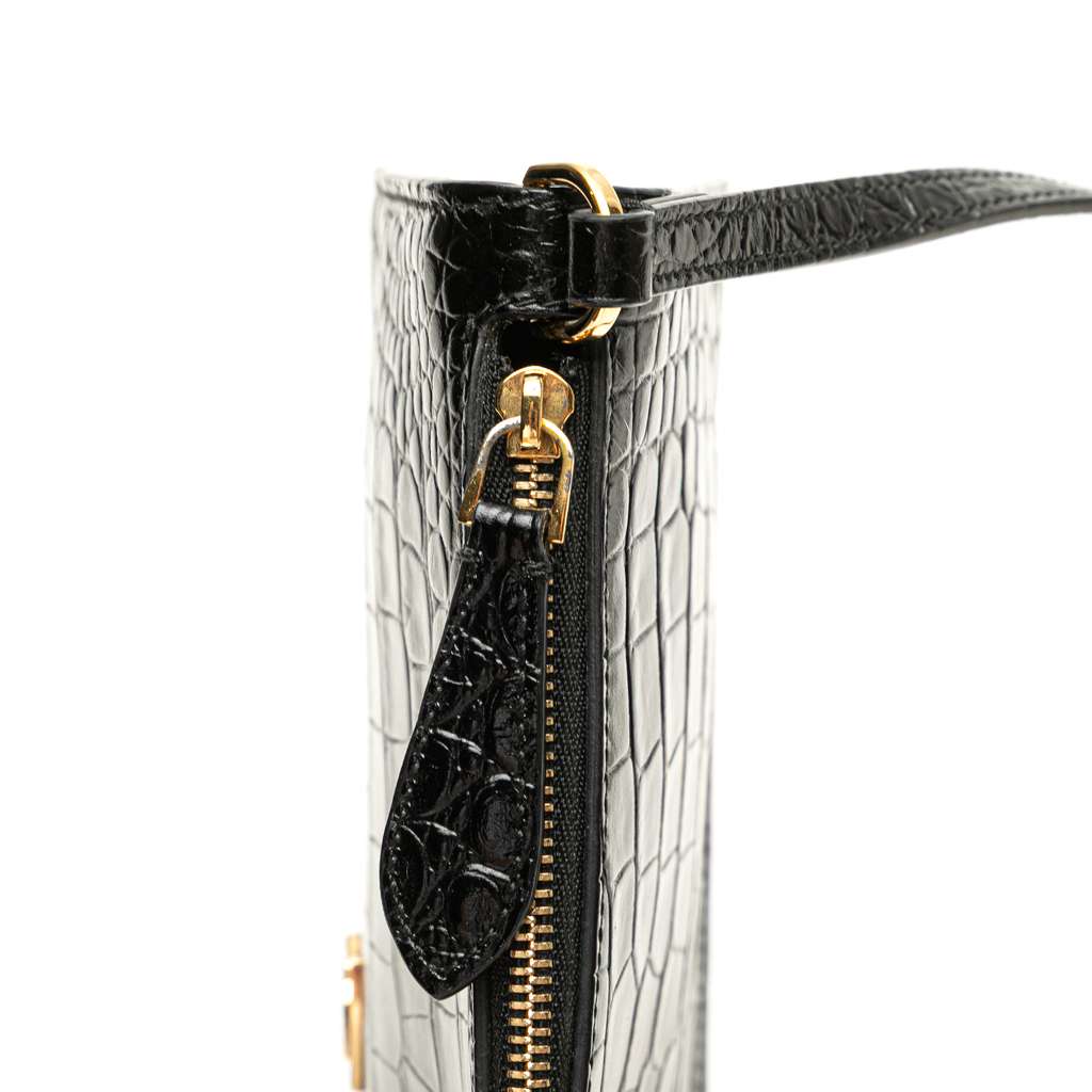 Burberry Small Crocodile Embossed Leather TB Shoulder Bag - Image 10