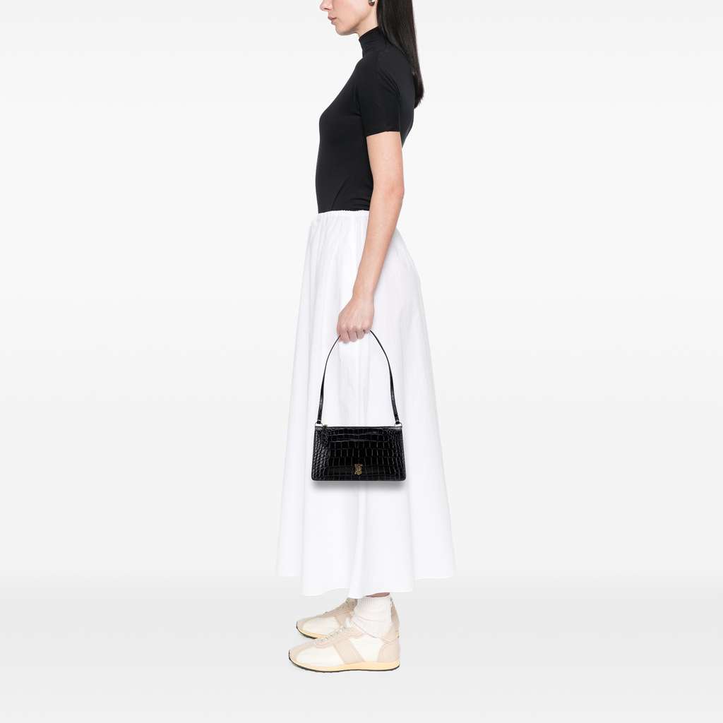 Burberry Small Crocodile Embossed Leather TB Shoulder Bag - Image 11