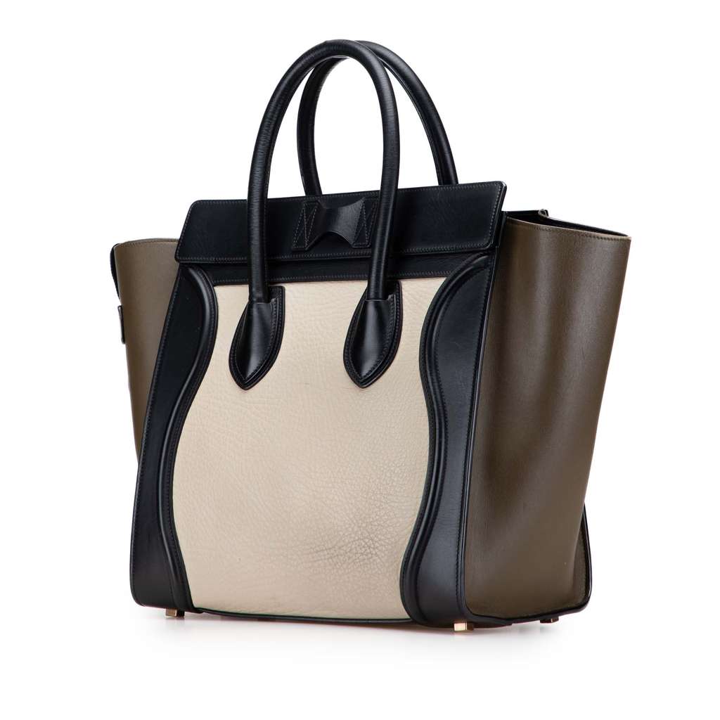 Celine Mini Tricolor Calfskin Luggage Tote - Back view