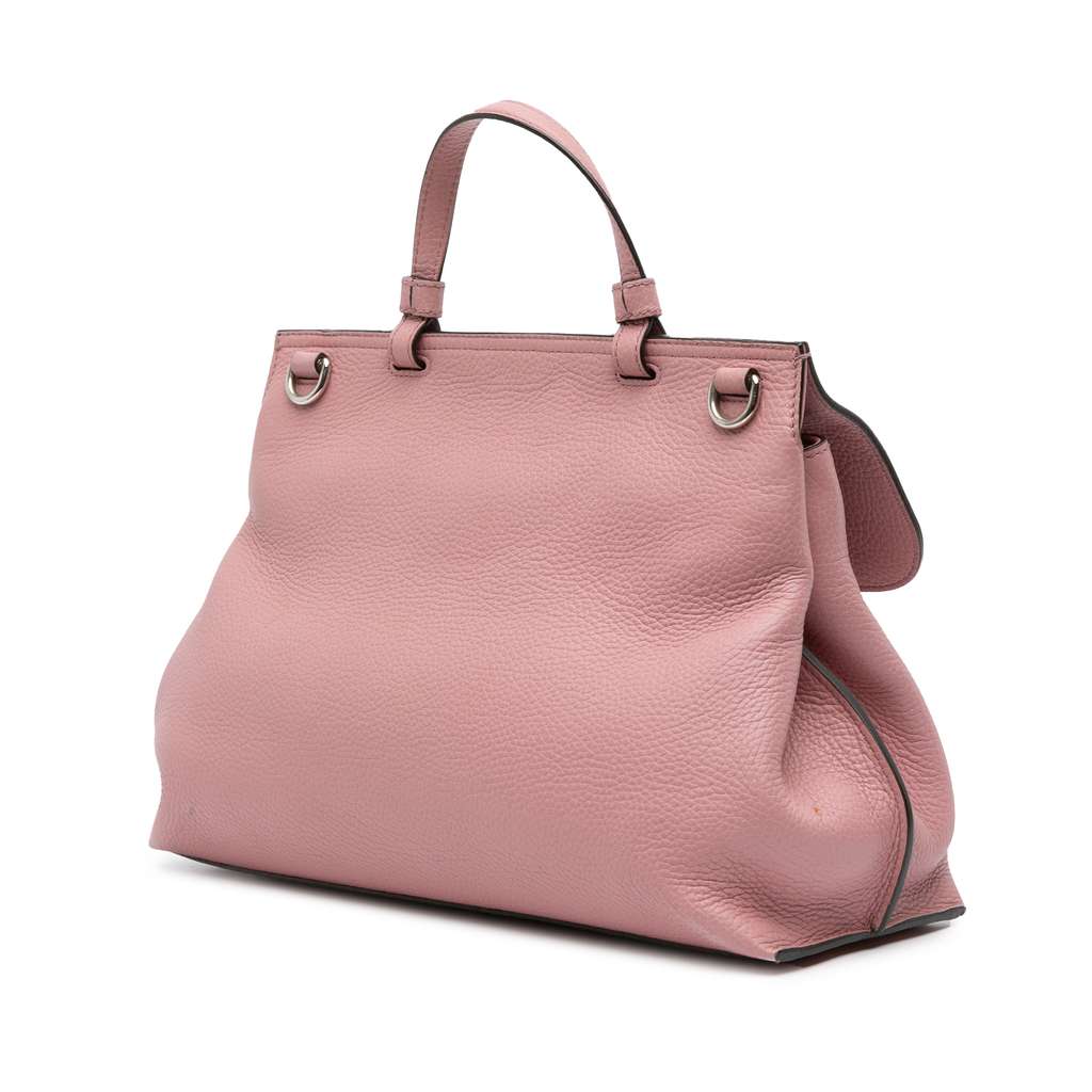 Gucci Medium Leather Bamboo Daily Satchel - Back view