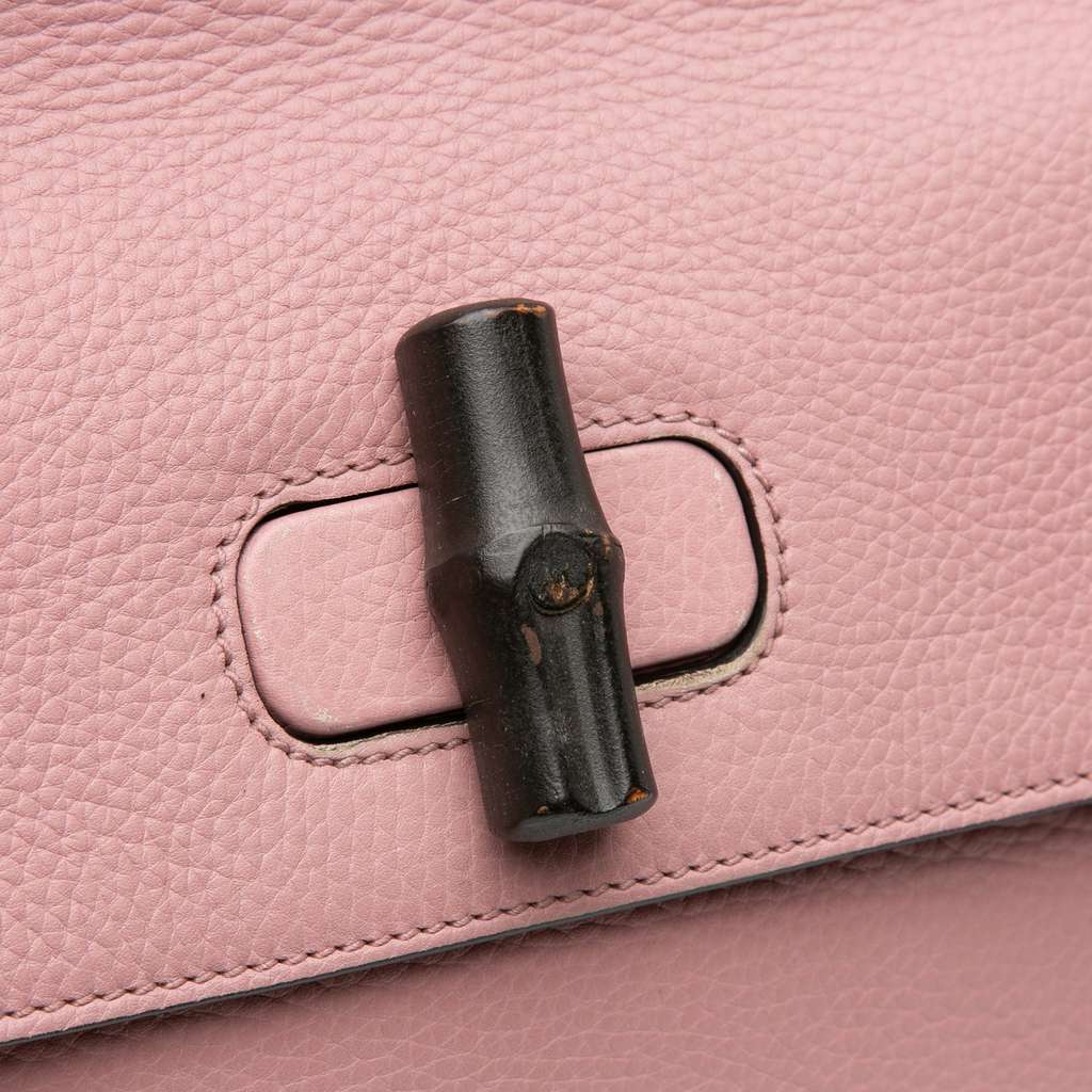 Gucci Medium Leather Bamboo Daily Satchel - Detail 1