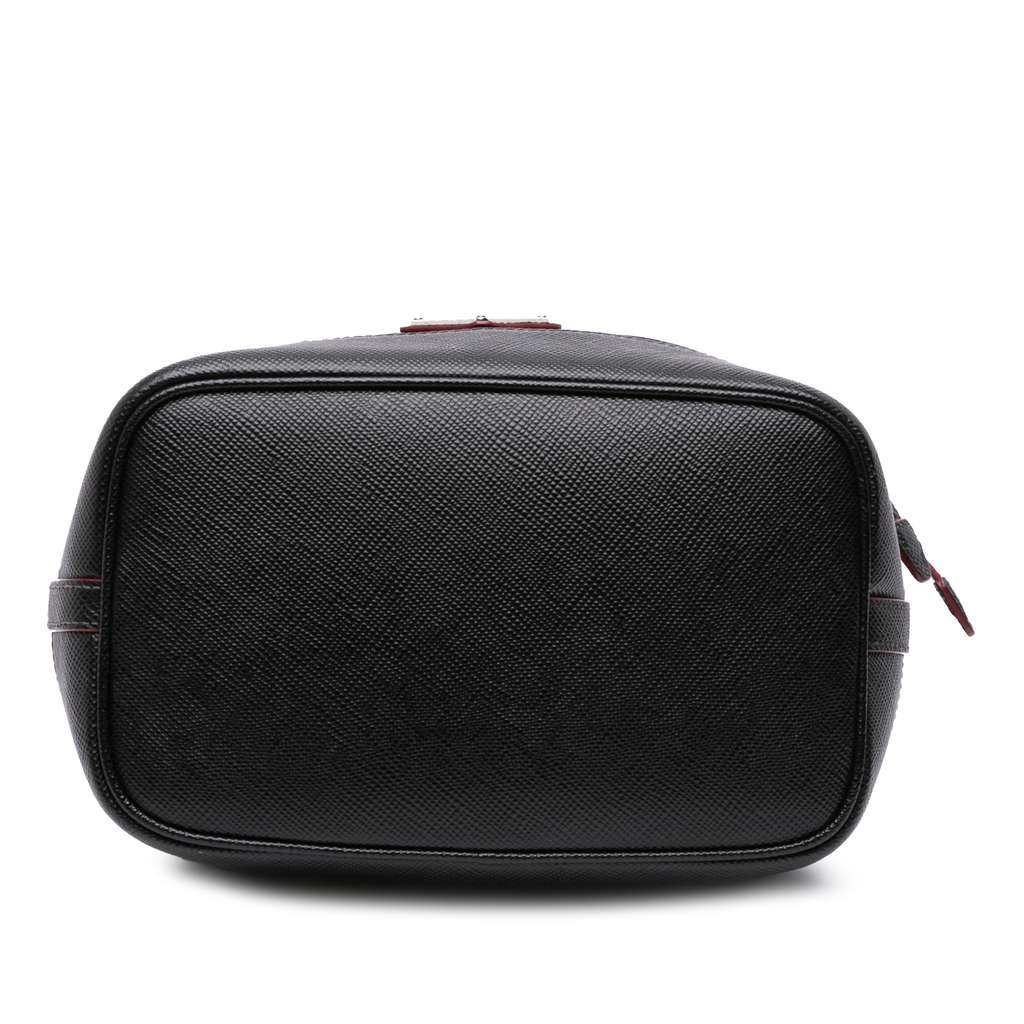 Prada Saffiano Trimmed Tessuto Bucket Bag - Image 6
