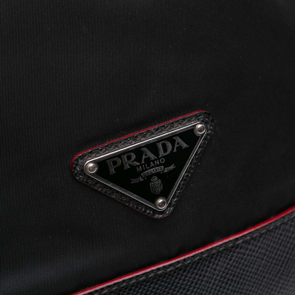 Prada Saffiano Trimmed Tessuto Bucket Bag - Detail 1