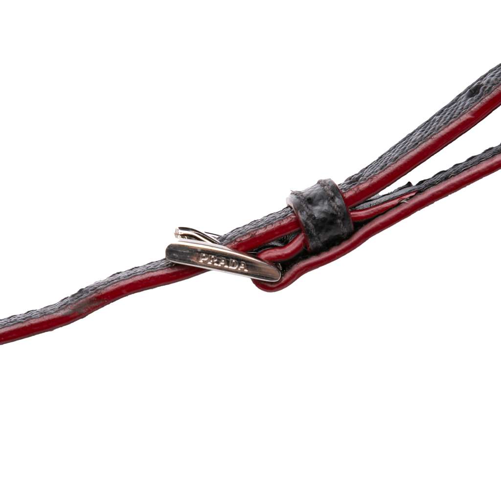 Prada Saffiano Trimmed Tessuto Bucket Bag - Image 11