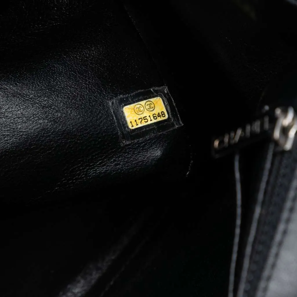 Chanel Jumbo Classic Crinkled Patent Single Flap Blue Leather Good - Box View