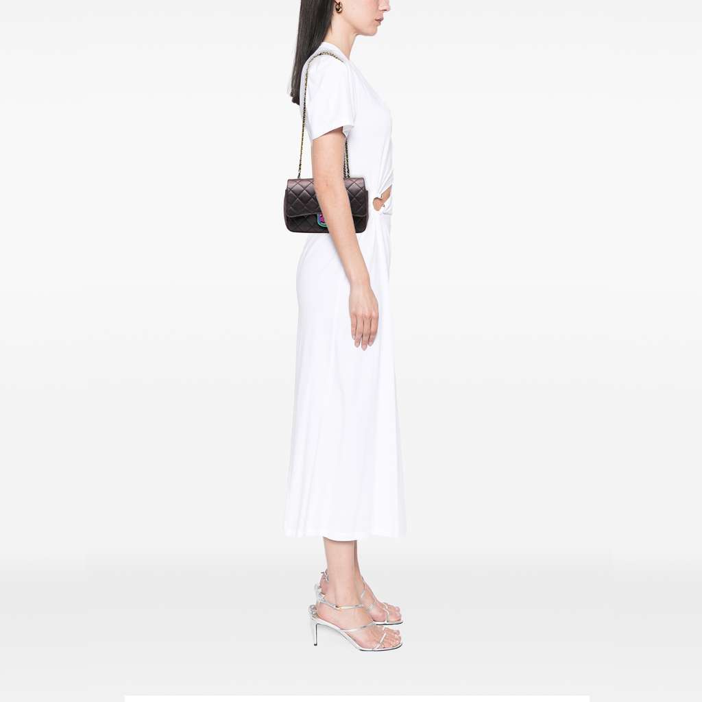 Chanel Small Iridescent Goatskin Rainbow Hardware Double Carry Waist Chain Flap - Detail 2