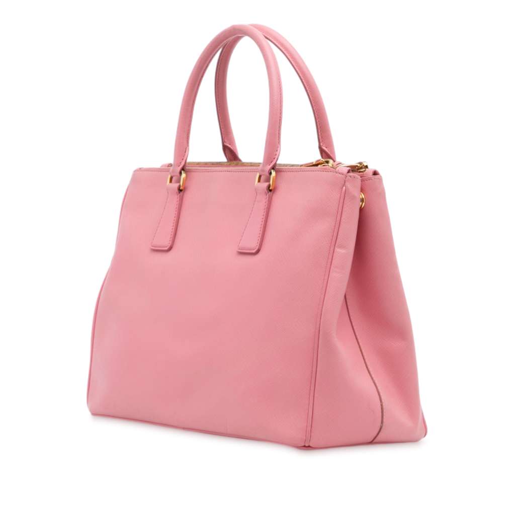 Prada Medium Saffiano Lux Galleria Double Zip Satchel - Back view