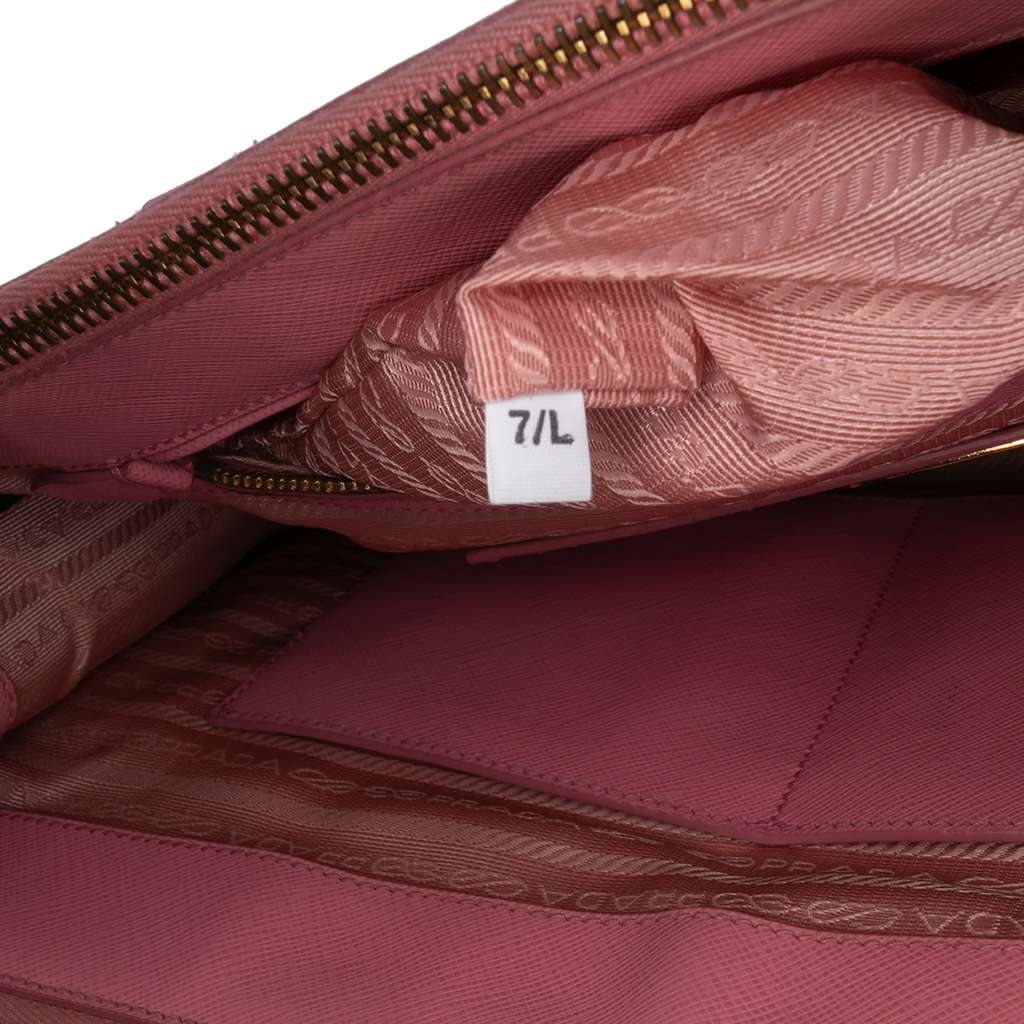 Prada Medium Saffiano Lux Galleria Double Zip Satchel - Detail 1