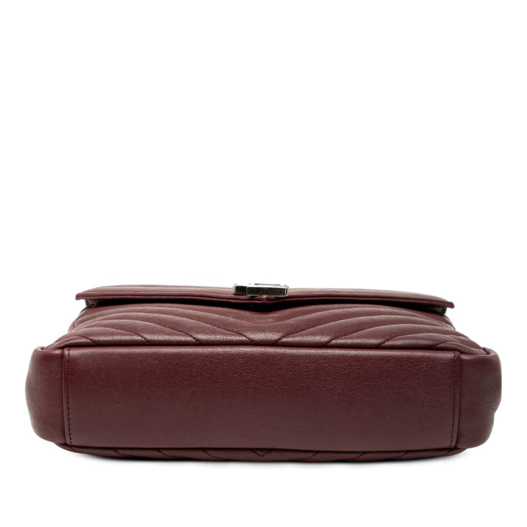 Saint Laurent Medium Chevron Sheepskin Monogram College Satchel - Image 6