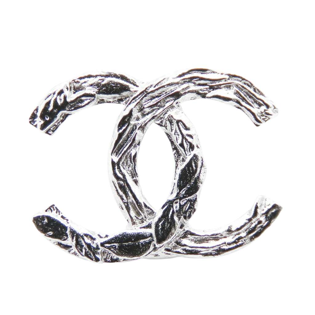 Chanel Silver Plated CC Push Back Earrings - Image 6