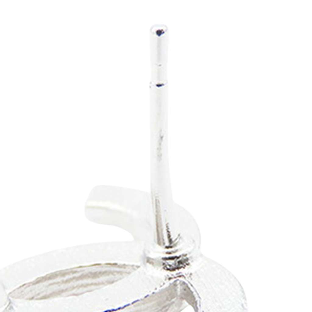 Chanel Silver Plated CC Push Back Earrings - Detail 2