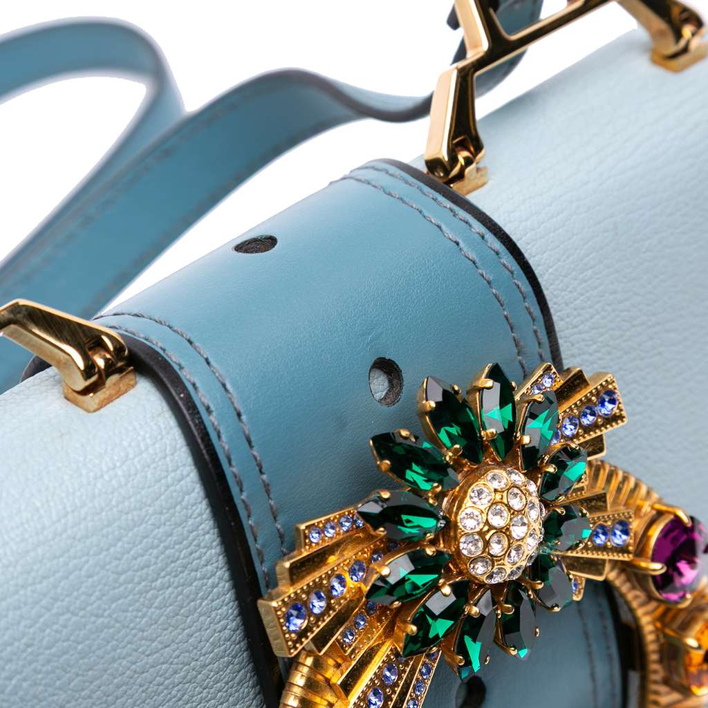 Miu Miu Goatskin Madras Soft Calf Crystal Embellished Crossbody - Image 10