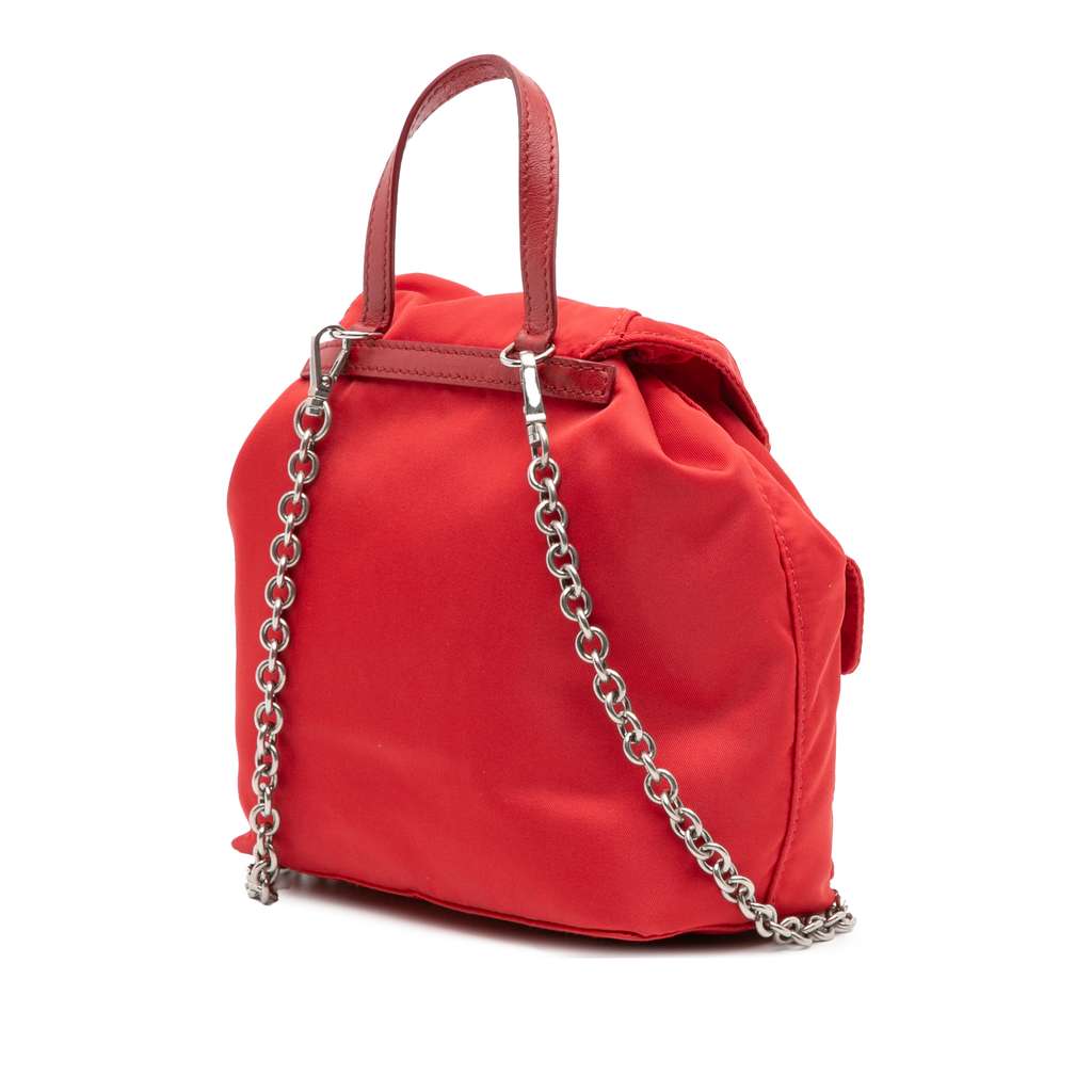 Prada Mini Tessuto Chain Backpack - Back view