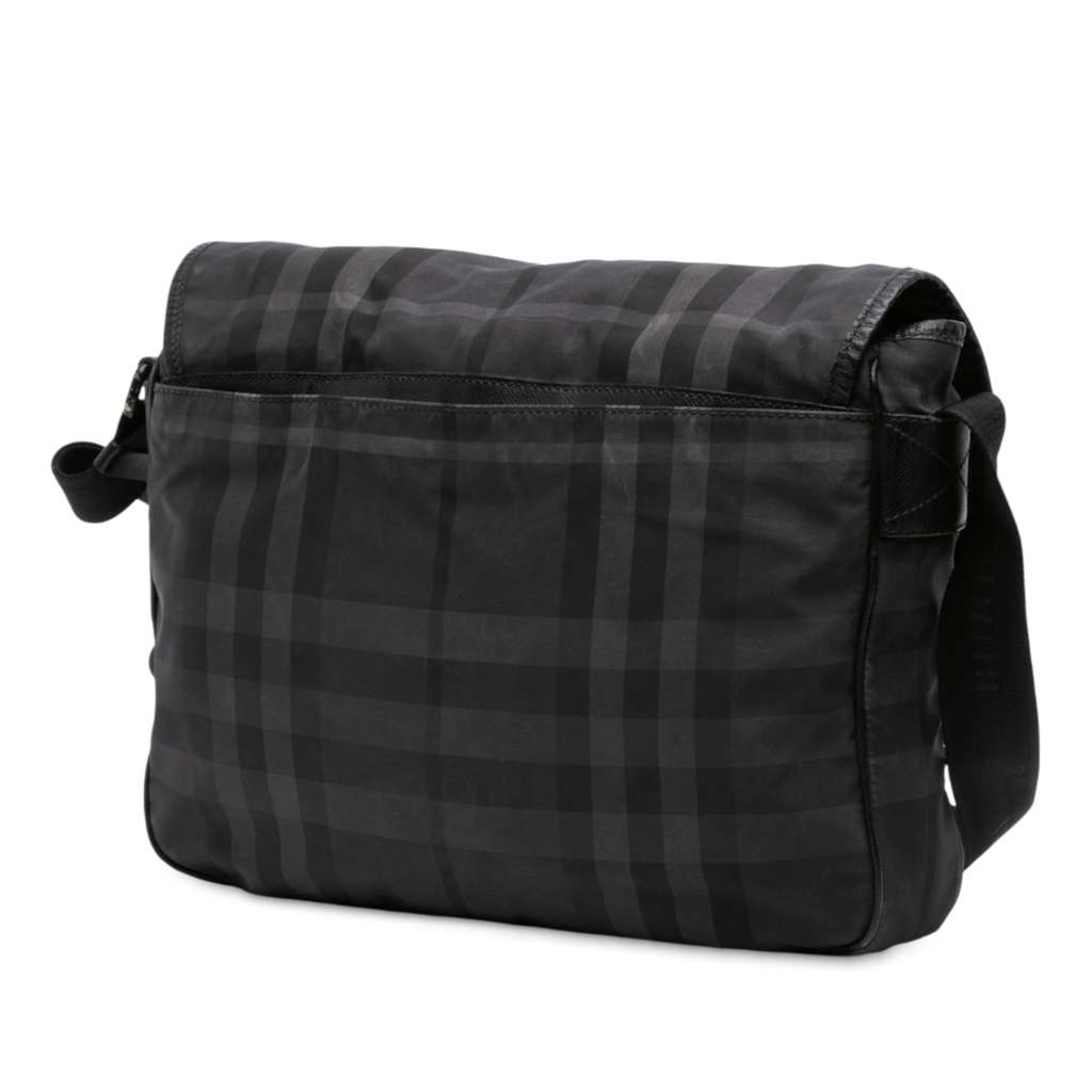 Burberry Smoke Check Nylon Elgin Messenger Bag - Back view