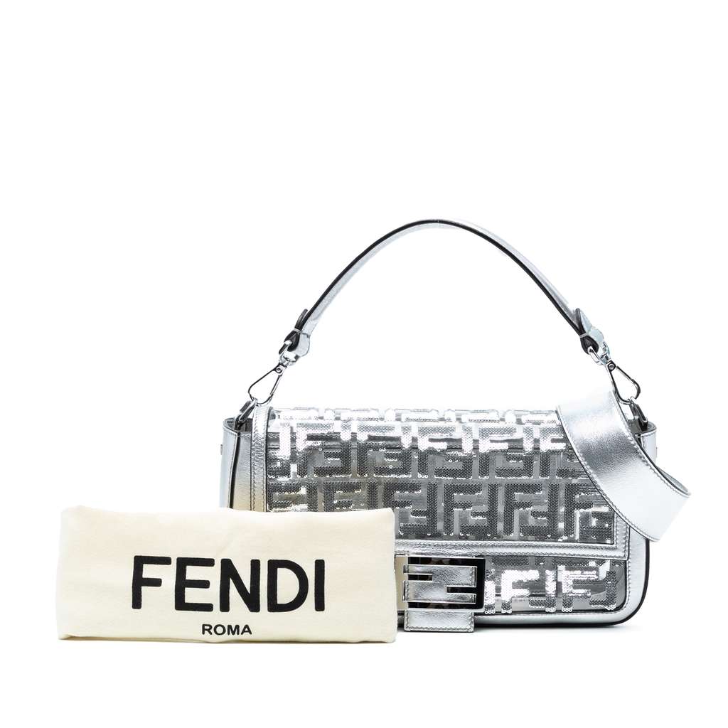 Fendi Nicki Minaj Medium Sequined PVC FF 1974 Baguette Satchel - Image 10