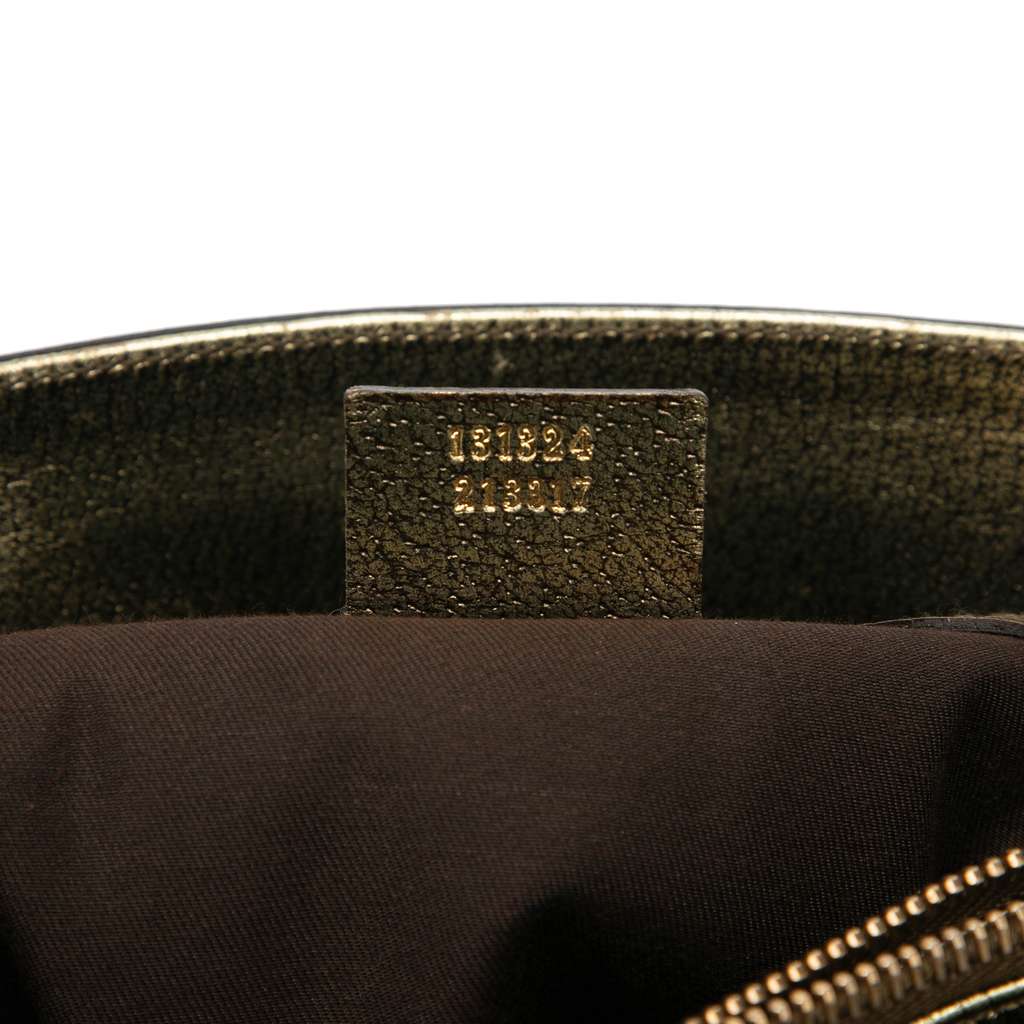 Gucci Metallic Calfskin Metal Bamboo Handbag - Detail 1