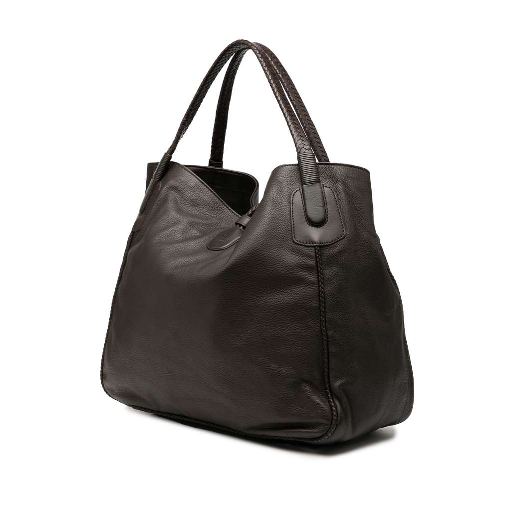 Gucci Large Pebbled Deerskin Bamboo Hip Tote - Back view