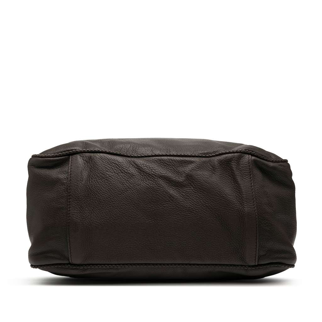 Gucci Large Pebbled Deerskin Bamboo Hip Tote - Image 6