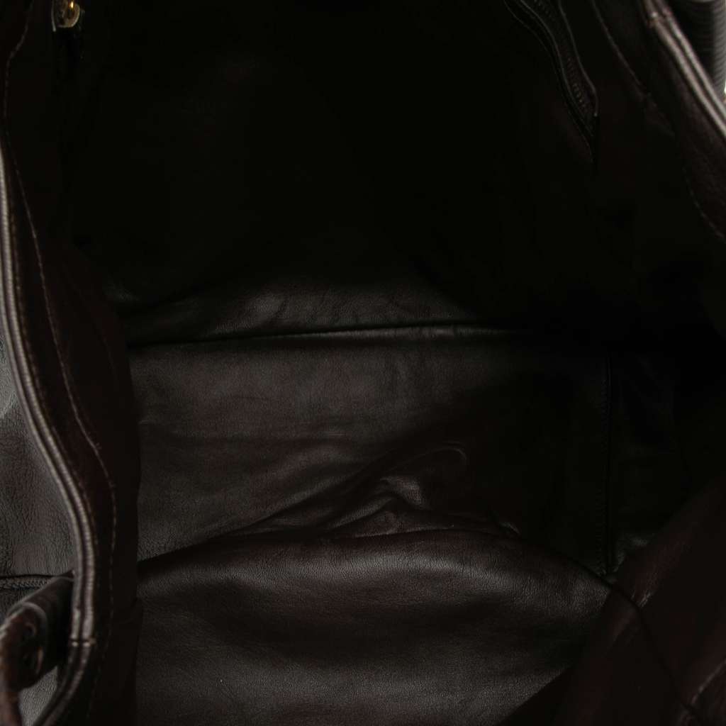 Gucci Large Pebbled Deerskin Bamboo Hip Tote - 4