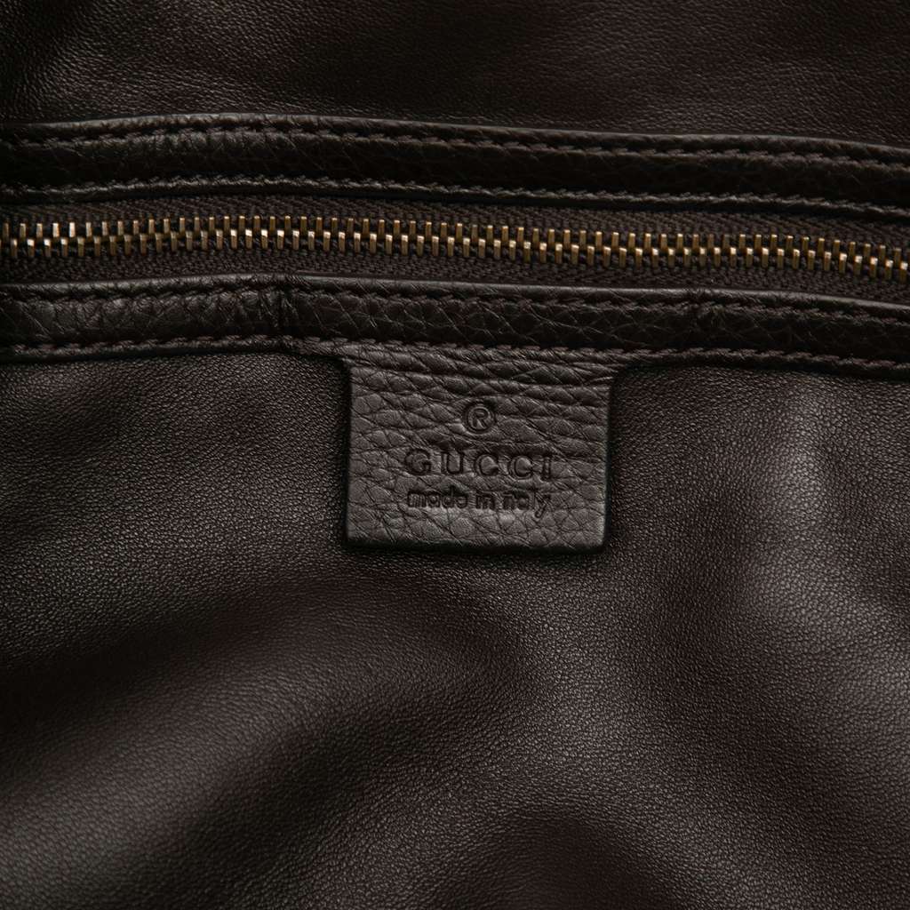 Gucci Large Pebbled Deerskin Bamboo Hip Tote - Side view