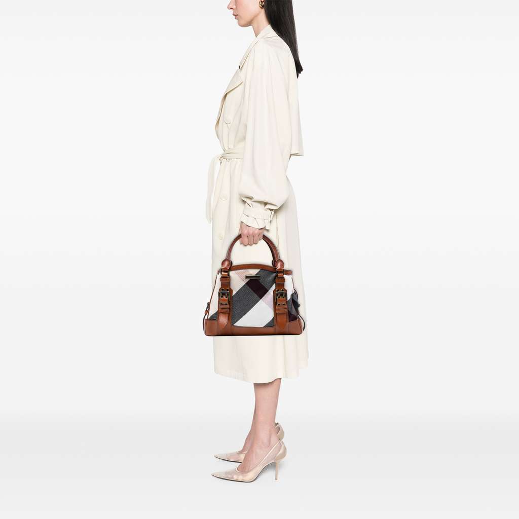 Burberry Mega Check Canvas Marston Tote - Image 10