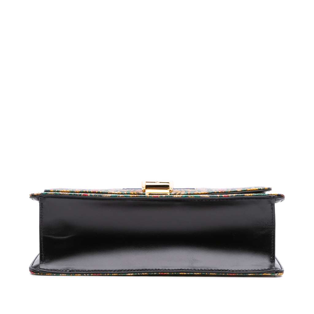 Gucci Small Canvas Brocade Sylvie Satchel - Image 6