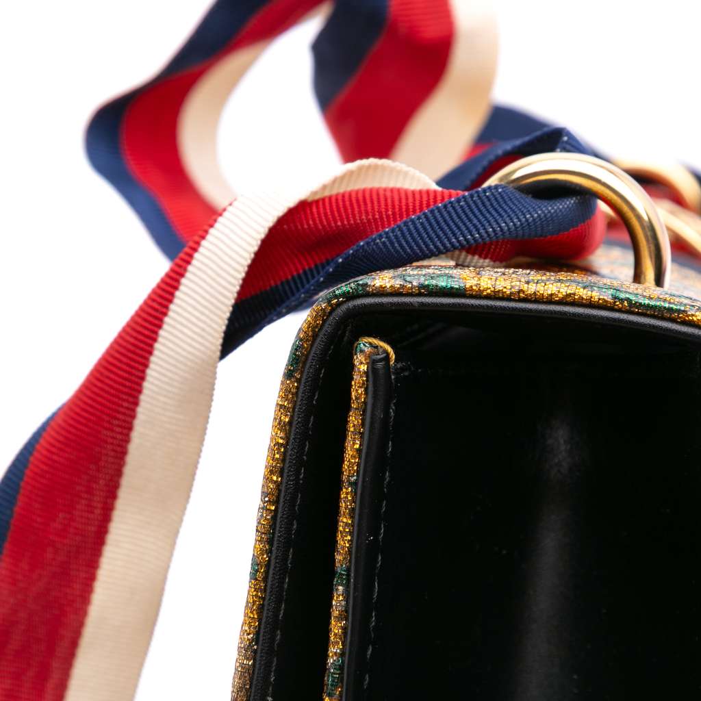 Gucci Small Canvas Brocade Sylvie Satchel - Image 11