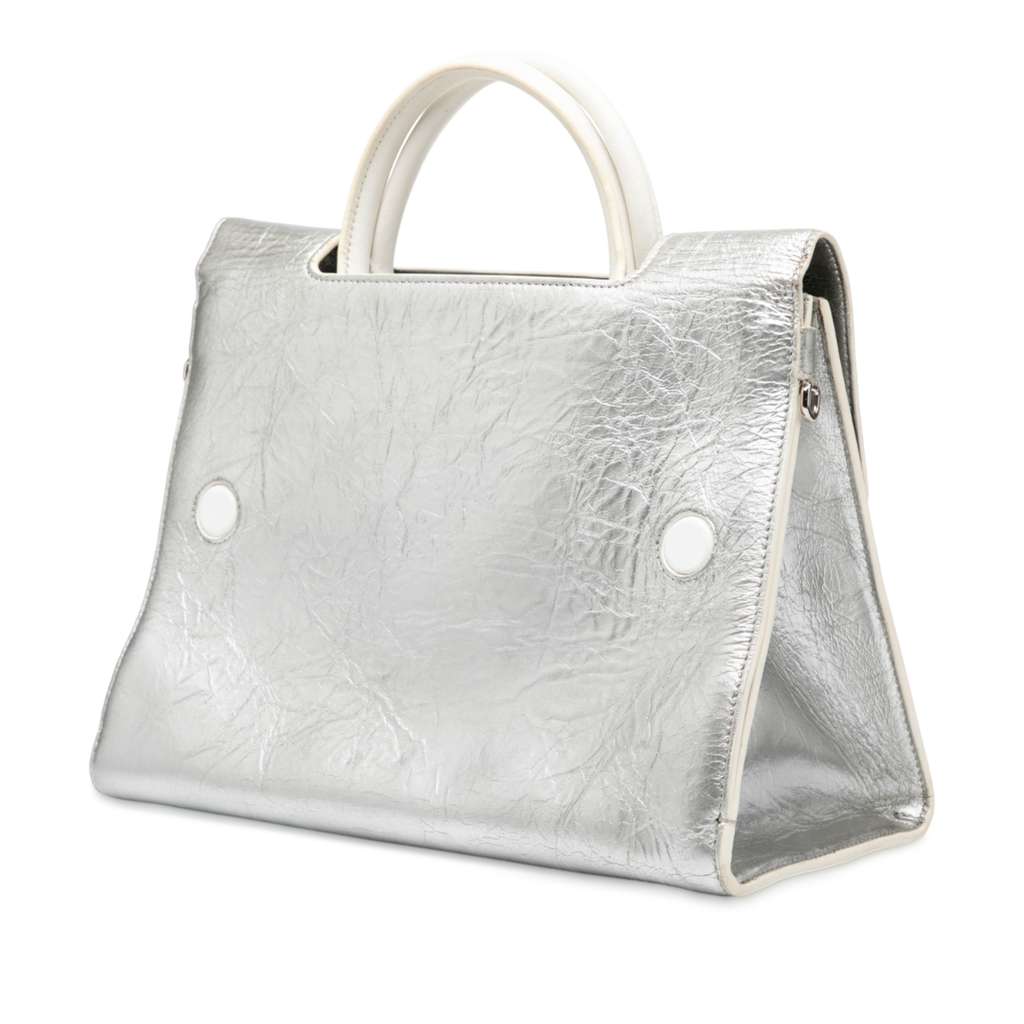 Dior Medium Metallic Crinkled Calfskin Diorever Satchel - Back view