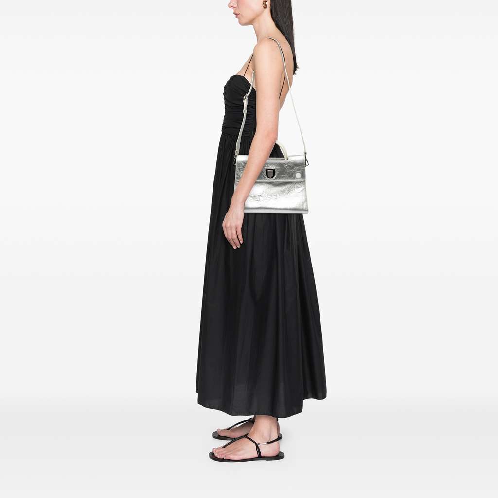 Dior Medium Metallic Crinkled Calfskin Diorever Satchel - Image 11