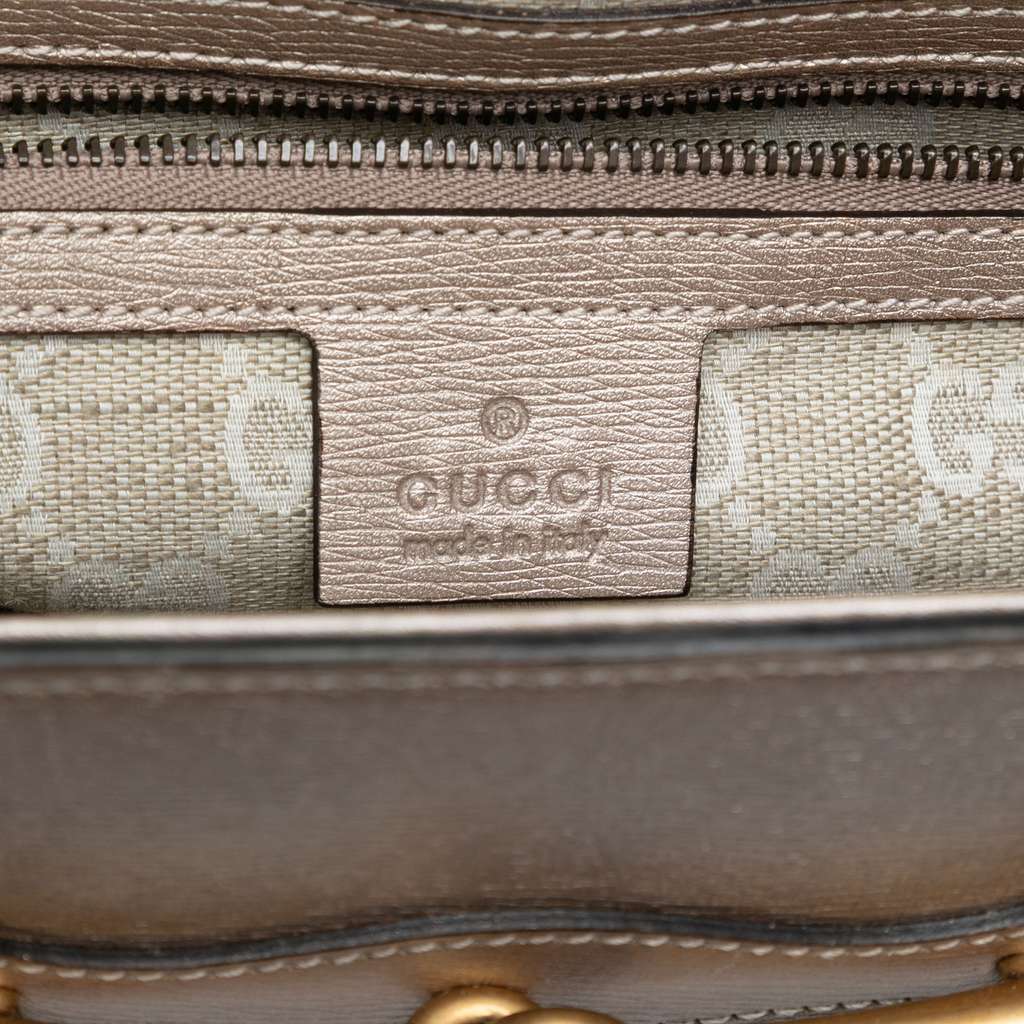 Gucci Leather Bright Bit Satchel - Side view
