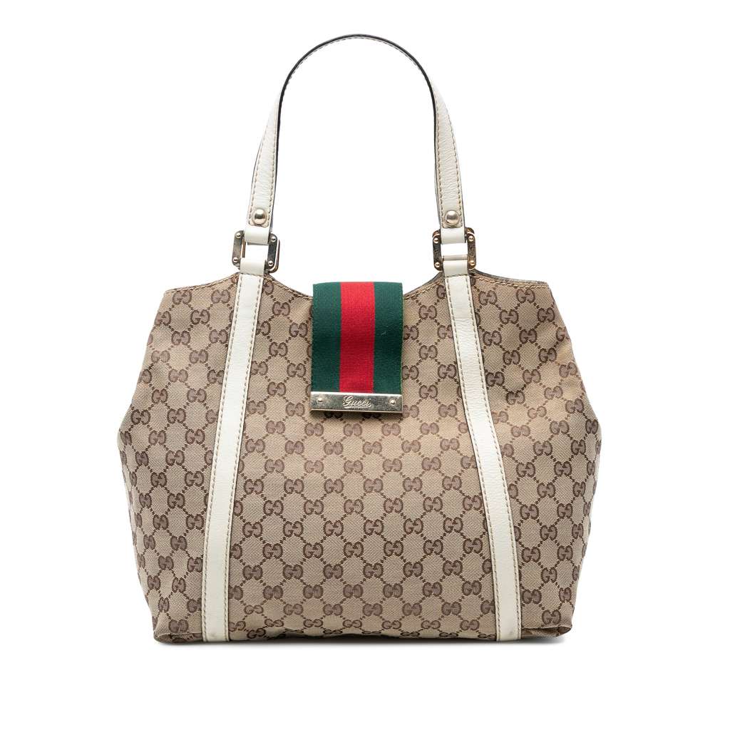 Gucci GG Canvas Web New Ladies Tote