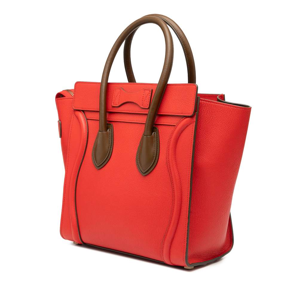 Celine Micro Bicolor Calfskin Luggage Tote - Back view