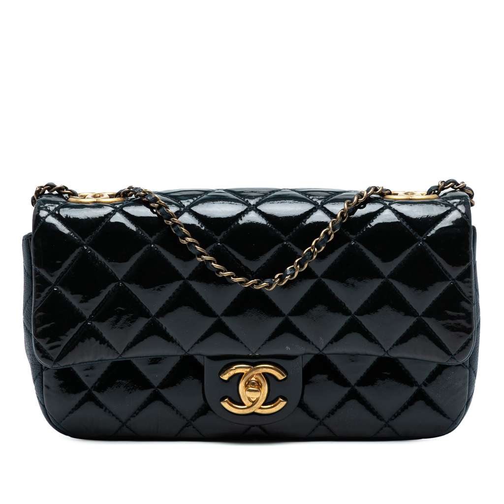 Chanel Paris-Salzburg Medium Patent Goatskin CC Eyelet Flap