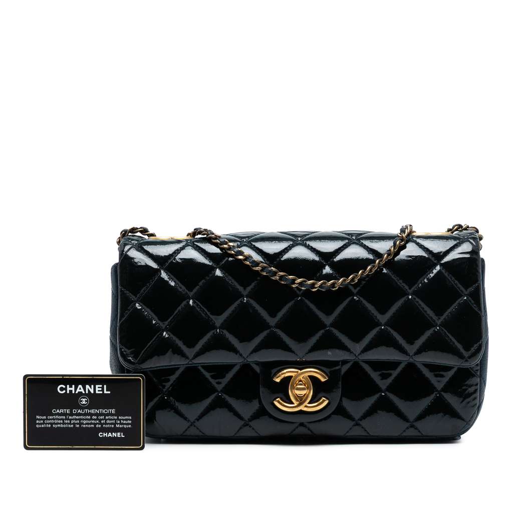 Chanel Paris-Salzburg Medium Patent Goatskin CC Eyelet Flap - Image 10