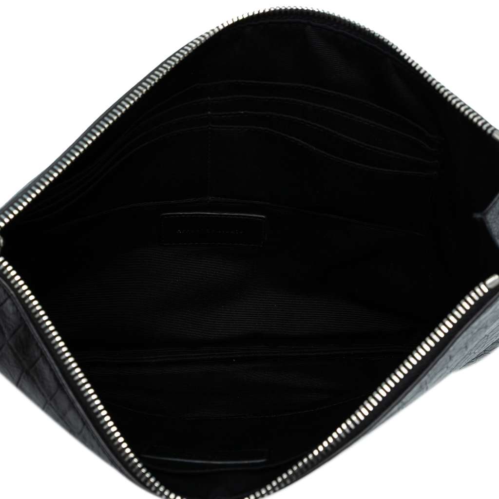 Saint Laurent Croc Embossed Leather Clutch - 4