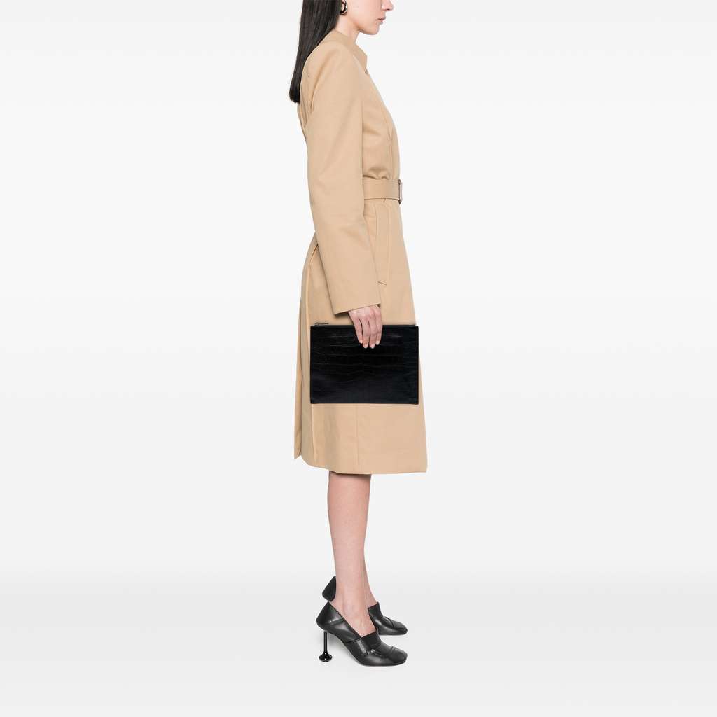 Saint Laurent Croc Embossed Leather Clutch - Detail 2