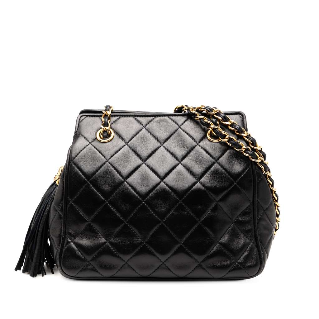 Chanel Mini Quilted Lambskin Chain Tote