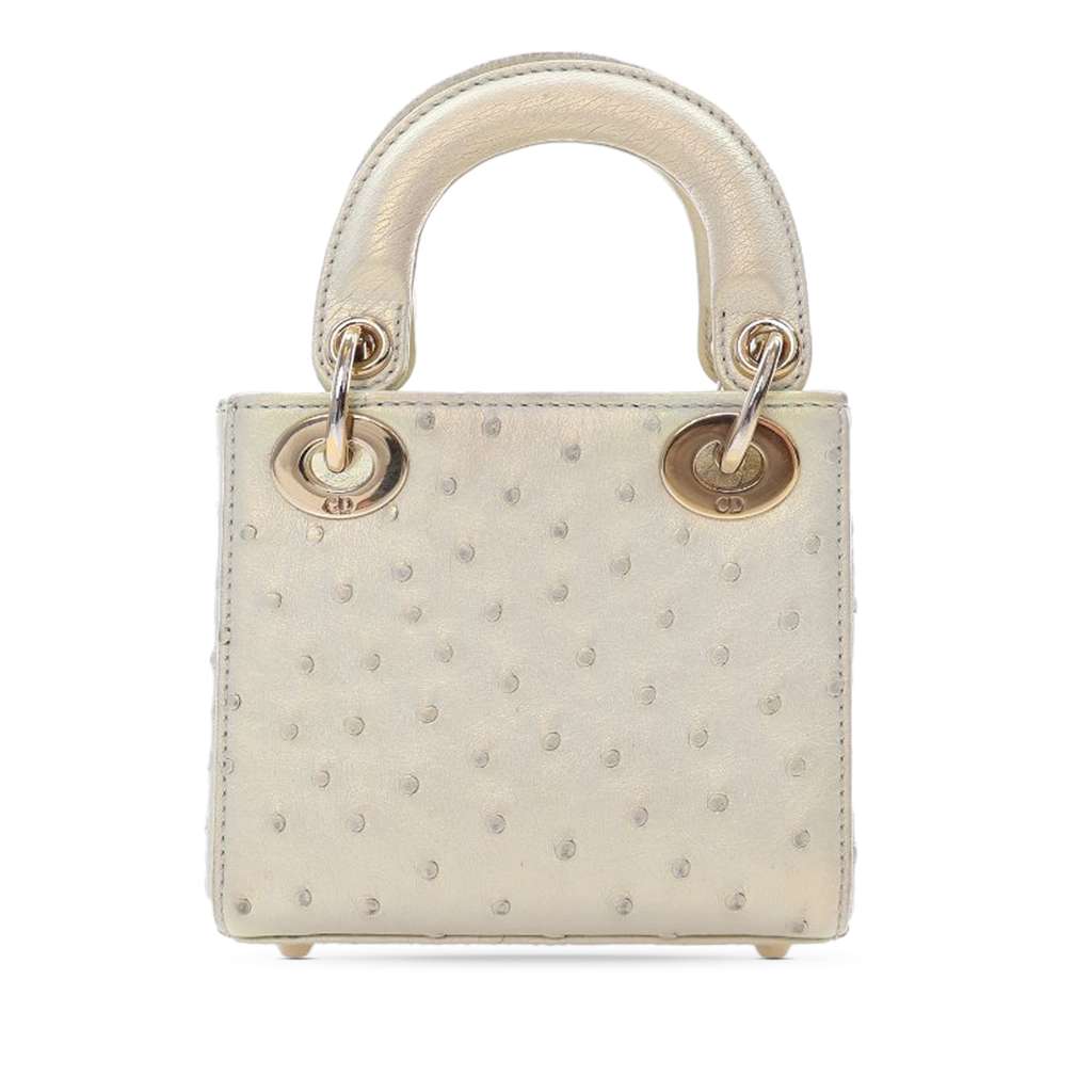 Dior Micro Iridescent Ostrich Lady Dior - 2