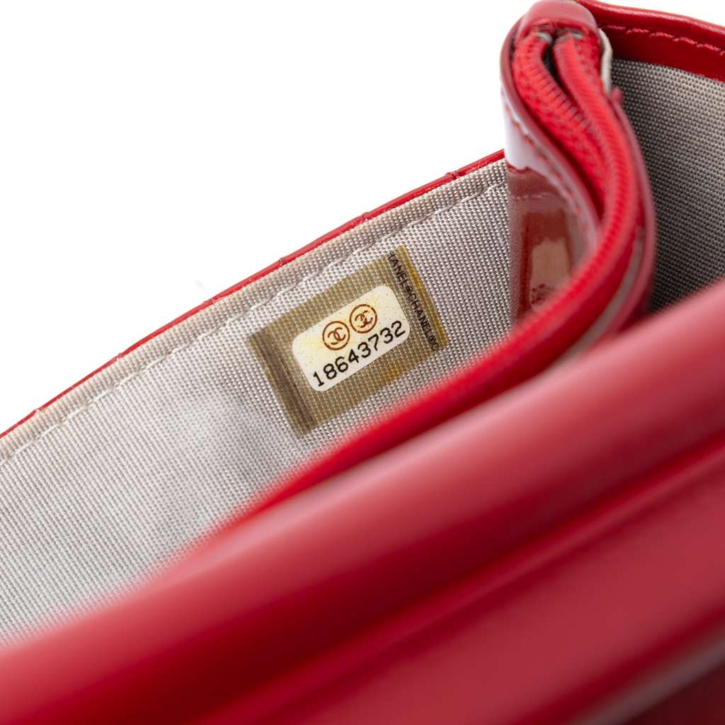 Chanel CC Quilted Patent Brilliant Wallet On Chain - Side view