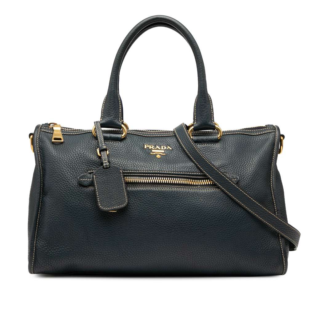 Prada Vitello Daino Zip Top Satchel