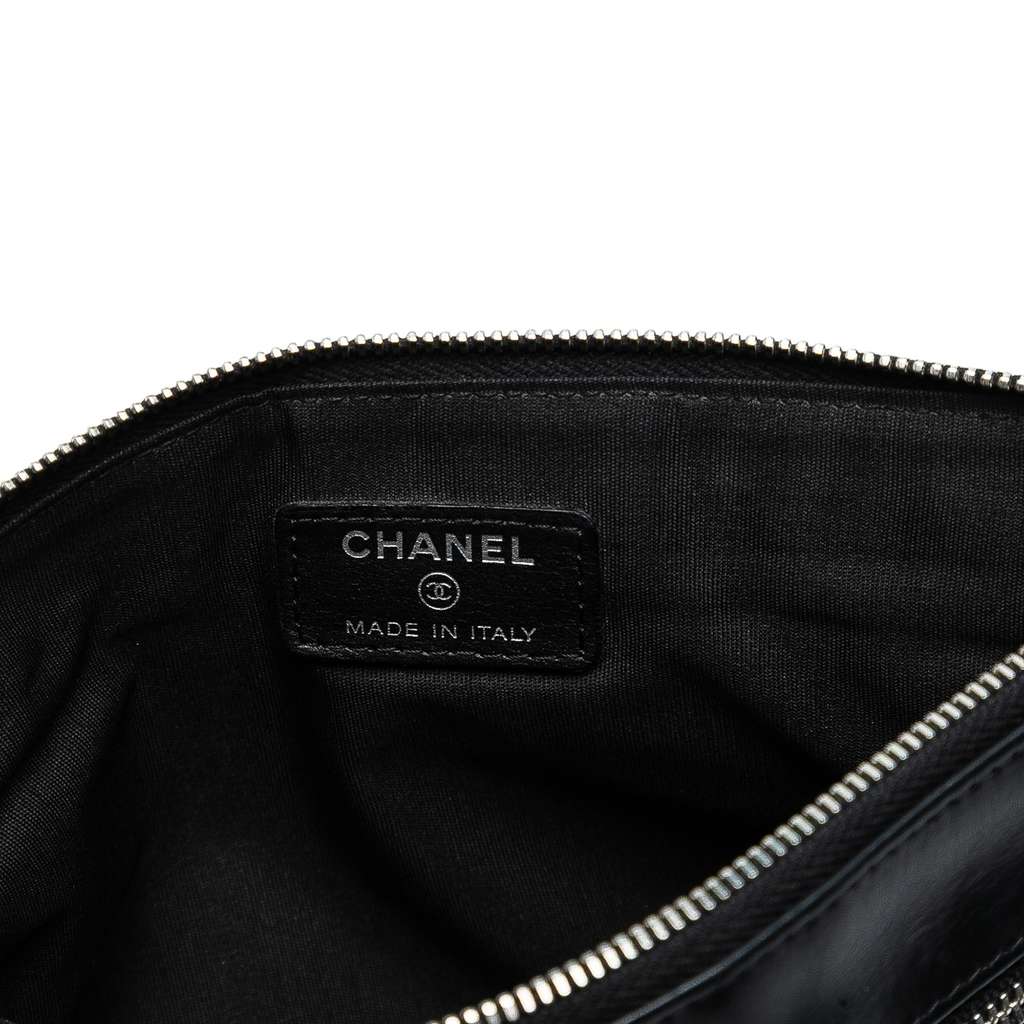 Chanel Small CC Quilted Lambskin Multi Zip Clutch - Side view