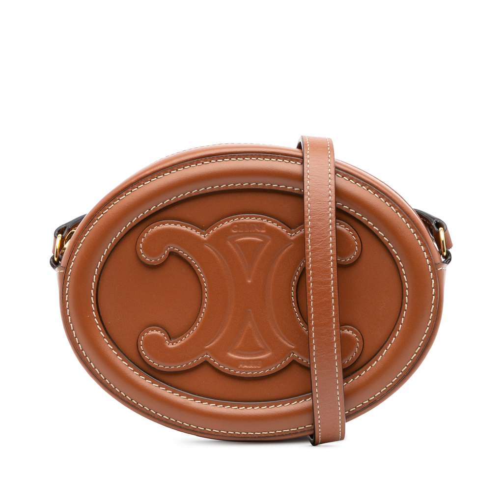 Celine Small Calfskin Cuir Triomphe Oval Crossbody