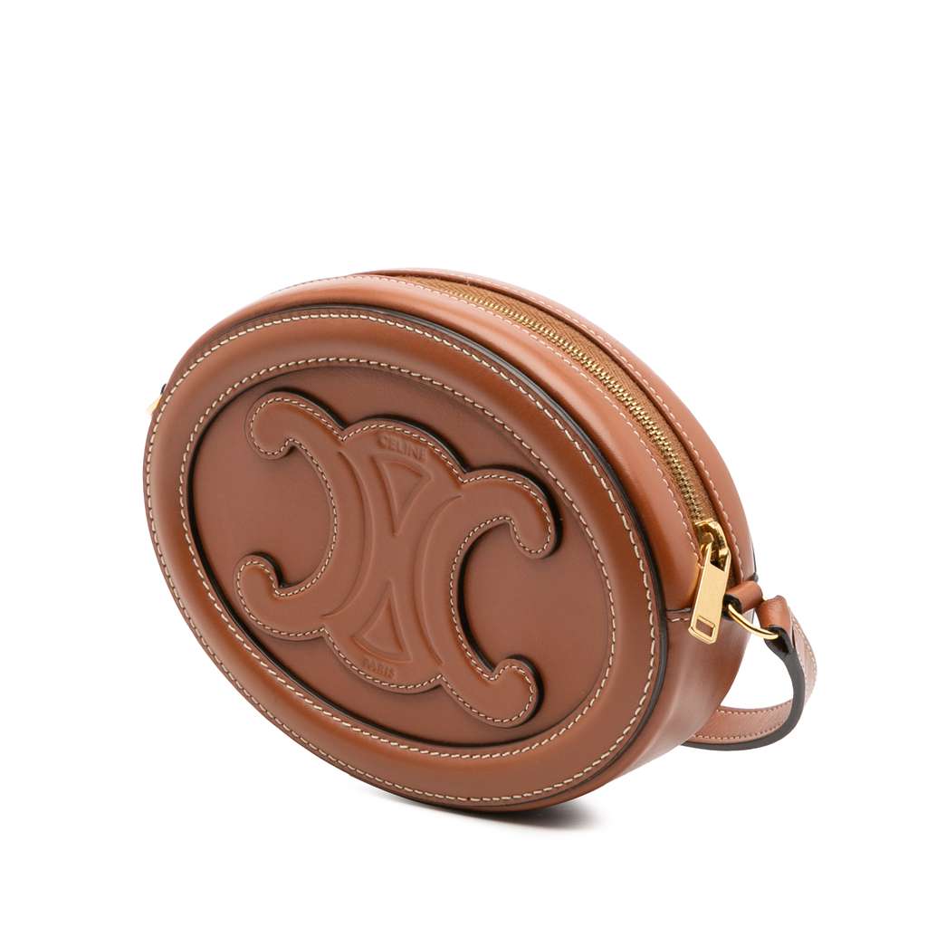 Celine Small Calfskin Cuir Triomphe Oval Crossbody - Back view