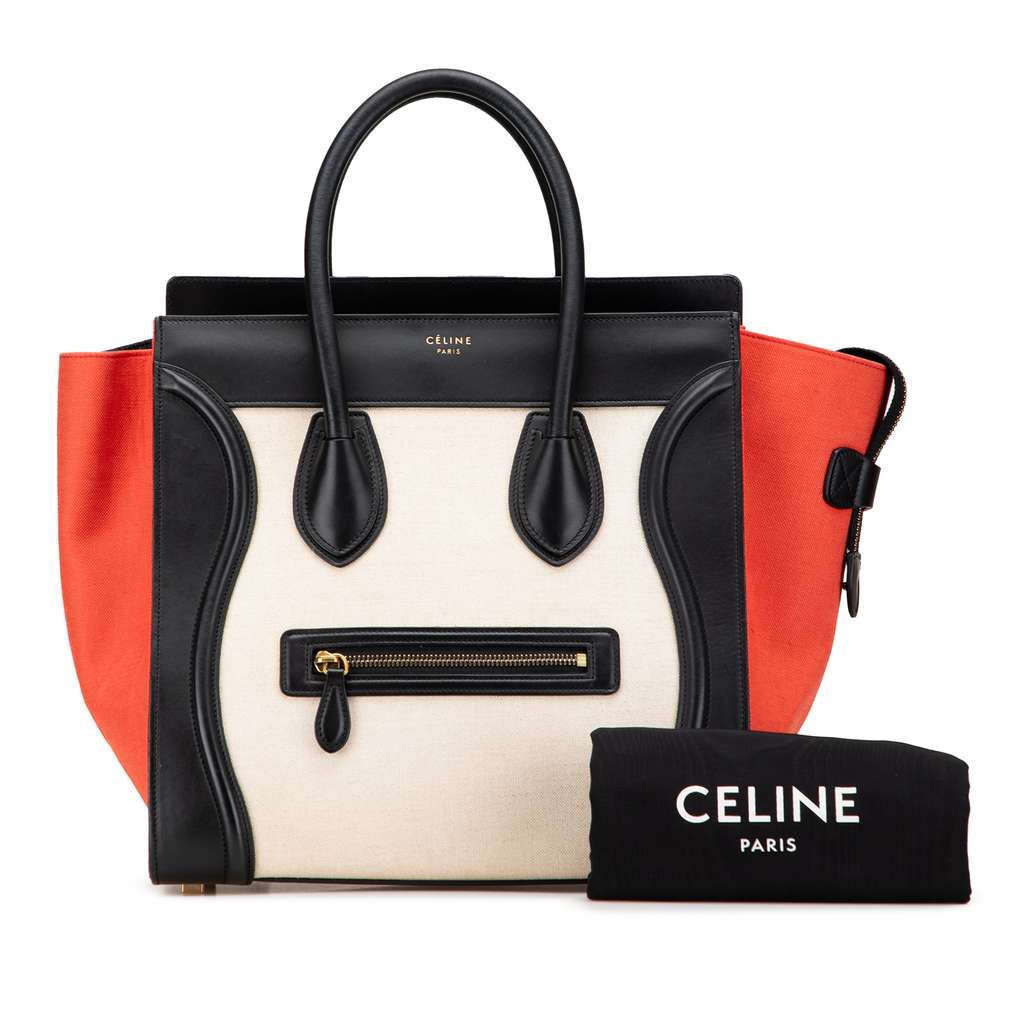 Celine Mini Canvas Tricolor Luggage Tote - Image 13