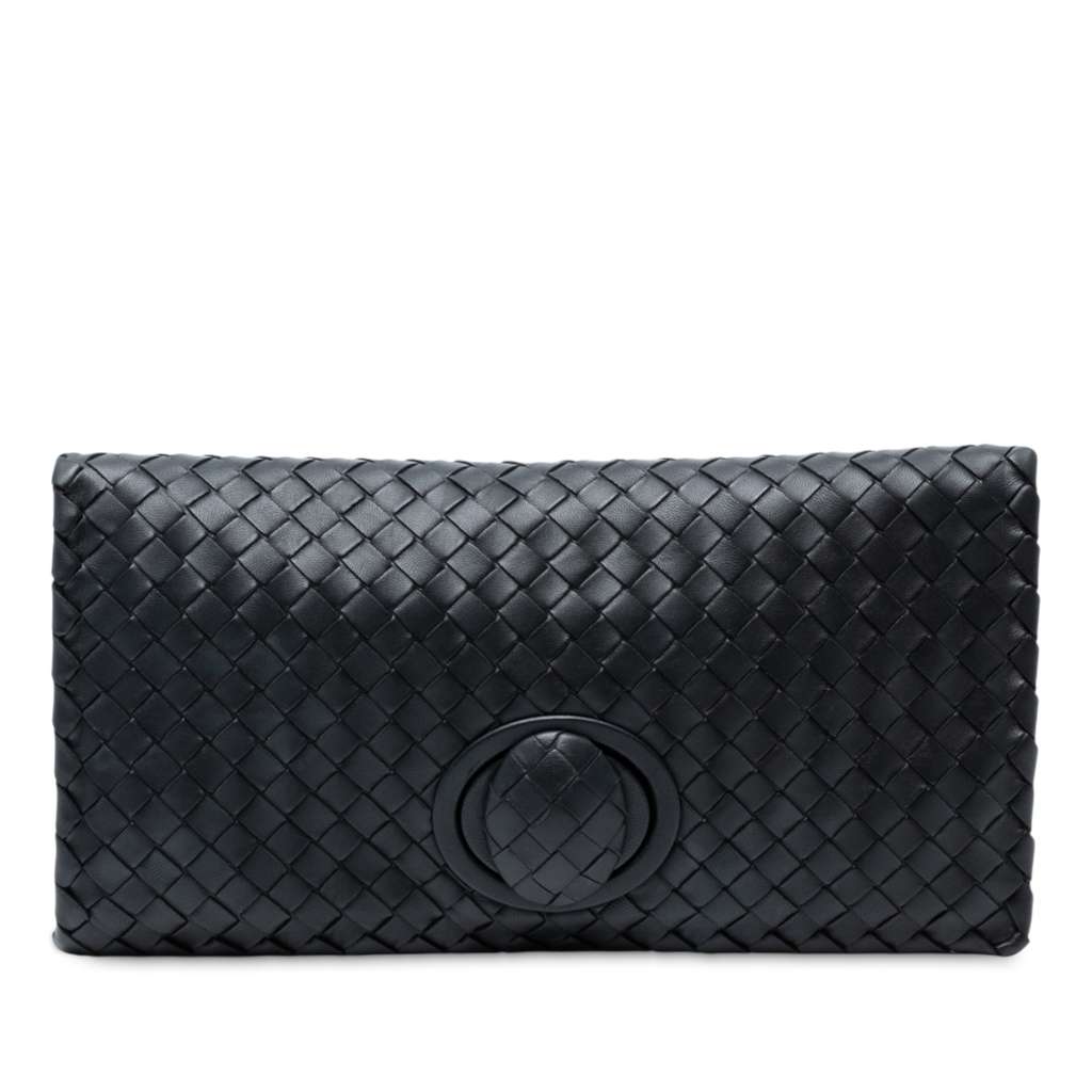 Bottega Veneta Nappa Intrecciato Turn Lock Clutch