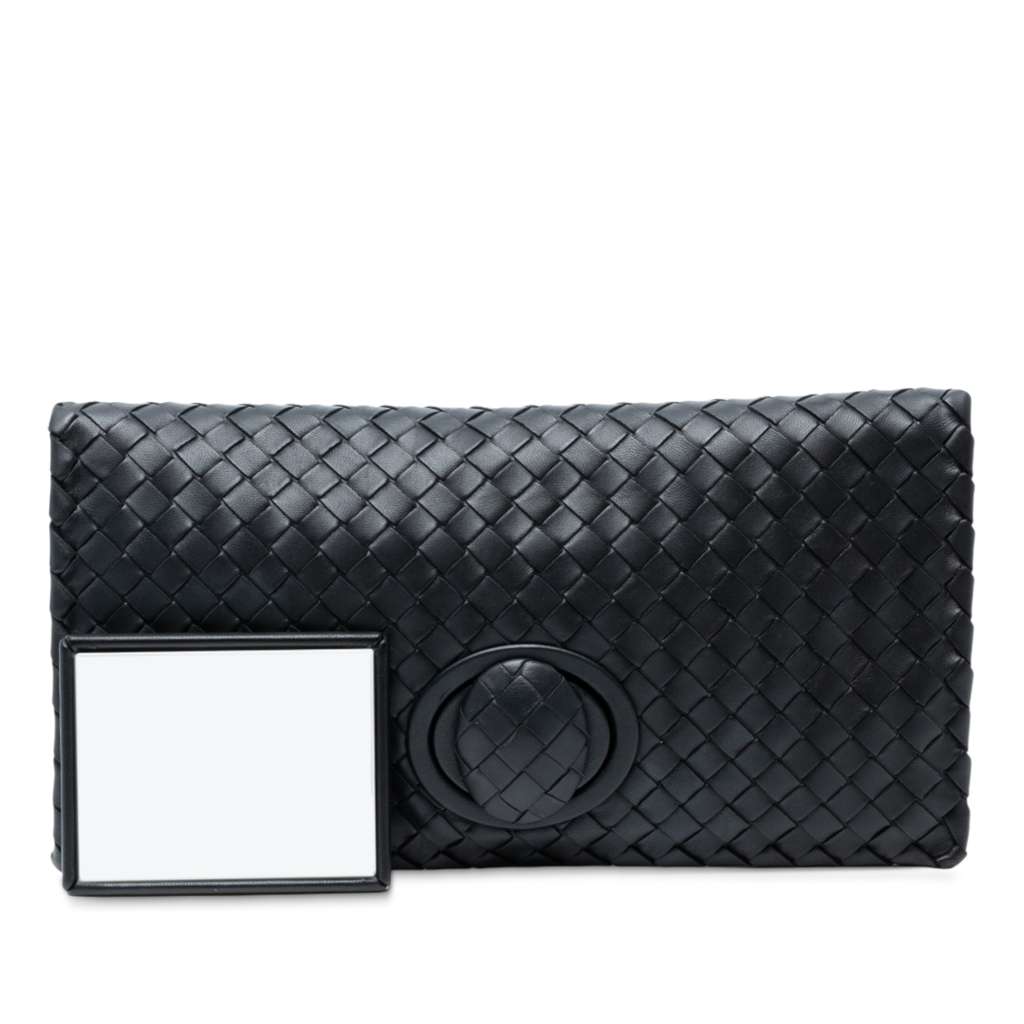 Bottega Veneta Nappa Intrecciato Turn Lock Clutch - Image 11