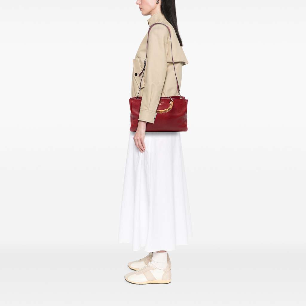 Gucci Medium Calfskin Bamboo Shopper Satchel - Detail 2