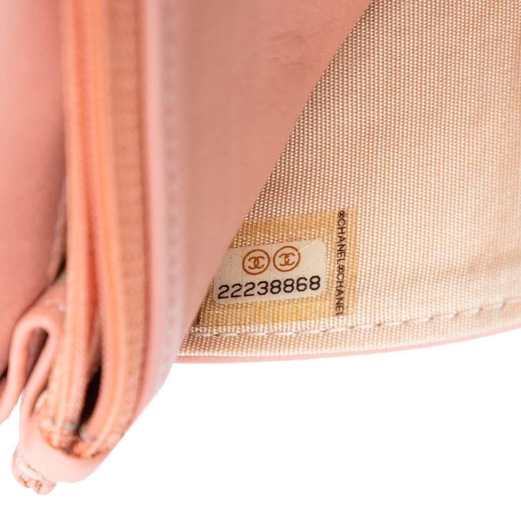 Chanel CC Quilted Bicolor Lambskin Wallet On Chain - Side view