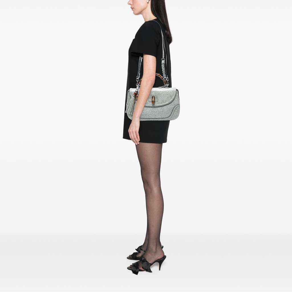 Gucci Large Speckled Leather New Bamboo Top Handle Bag - Detail 2